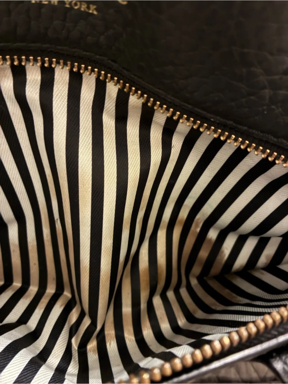 kate spade Black Pebbled Leather Tote with Tassel